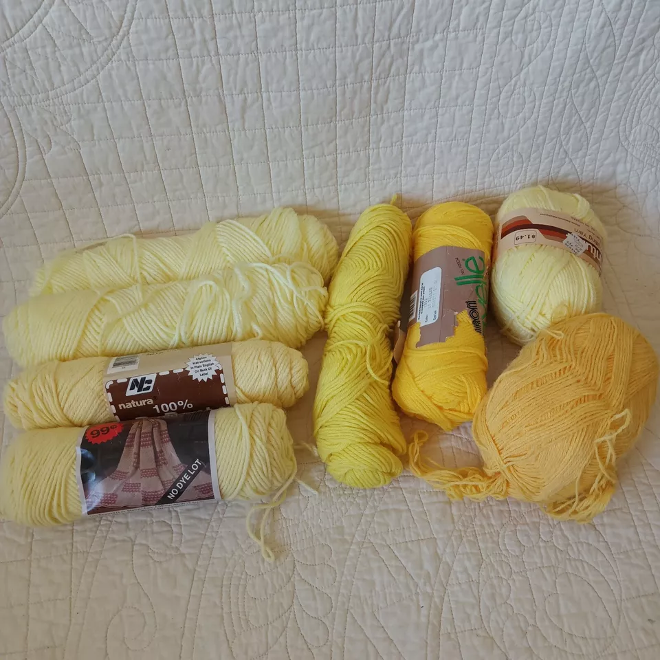 Mixed Lot of 8 Assorted Yellow Acrylic Worsted Weight #4 Yarn 3oz Skeins - Image 2 of 4