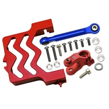 GPM Aluminum Servo Mount + Tie Rod + 25T Servo Horn Red for Traxxas 1/10 Maxx