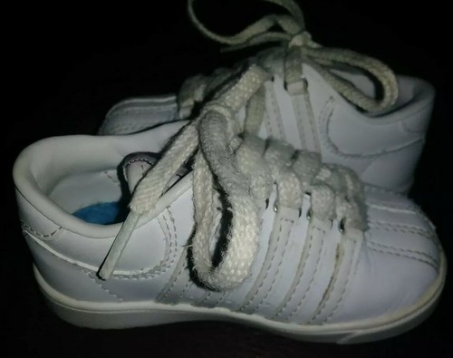 K-Swiss Infant Sneakers White Leather Size 4 - Picture 3 of 5