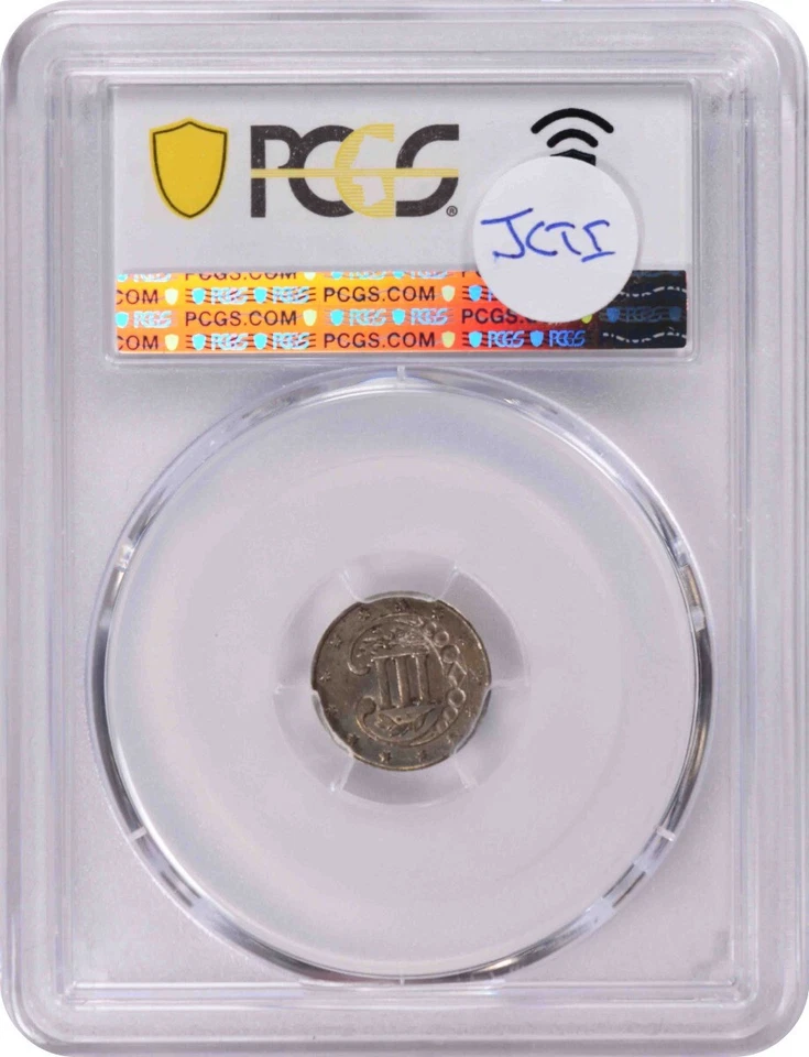 1856 Three Cent Silver MS62 PCGS - Image 2 of 2