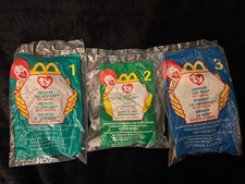 SET OF 3 - 1998 McDonald  s Happy Meal Toys Ty Beanie Babies-Sealed