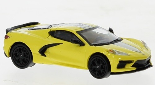 Brekina PCX870672 - 1/87 Chevrolet Corvette C8, Light Yellow/Black, 2020 - New