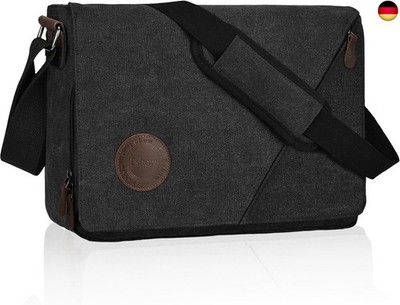 Umhängetasche Herren 13 Zoll Wasserabweisend, Laptoptasche Messenger Bag aus Ech