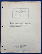 Original Hammond Organ Service Manual / S S-1 S-4