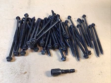 50 Fastenmaster Timberlok Wood Screw Black 4" With 5/16” Bit - Loose No Box