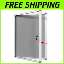 Secure Enclosed Noticeboard - 20x14 Inch Lockable Display with Aluminium Frame