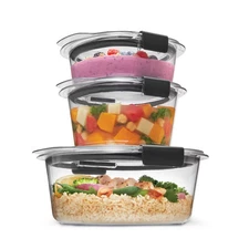 Rubbermaid 6pc Brilliance Round Food Storage Container Set: Plastic Containers