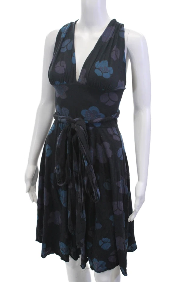 Vestido recto Marc By Marc Jacobs para mujer estampado de algodón entrecruzado negro talla XS Foto 2 de 4