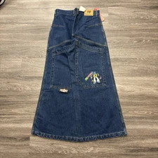 Vintage Pachino Baggy Jnco Style Embroidered Rave Y2K Jeans Sz 32x29 NWT 28”