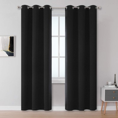 DUALIFE Black Out Doorway Curtains 80 Inches 34''W x 80''L (Pack of 2),