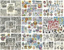 Boog Good Times, Bad Times Gangsta Style Tattoo Flash Set 1, 44 Sheets 11x14"