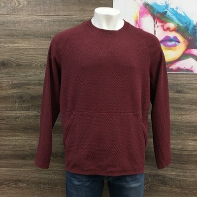 Lululemon At Ease Crewneck Pullover Red Textured Sweatshirt XL LM3COXS