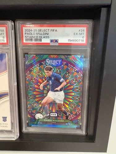 Paolo Maldini #24 2024 Panini Select FIFA Stained Glass card