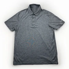 C9 Champion Duo Dry Polo Shirt Striped Black Gray Golf Activewear Men’s L