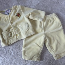 Vintage Disney Winnie The Pooh Velour Pants  Top SET Unisex 3-6 Months Perfect 