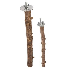 Natural Wood Stand Holder Grinding Perch Bird Chew Hanging Cage Toy