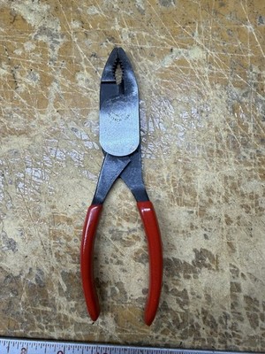 Vintage Snap-on HL138CP 8  High Leverage Combination Pliers Red Handle USA