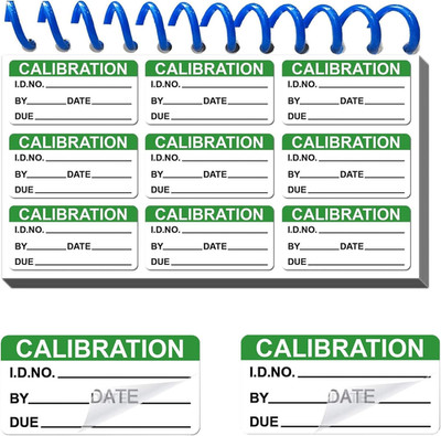 Self Laminating Write-On Calibration Stickers with Spiral Bound Cover for NIST C