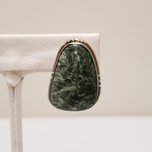 Randall Joe Tom Navajo Sterling Silver Green Seraphin… - Gem