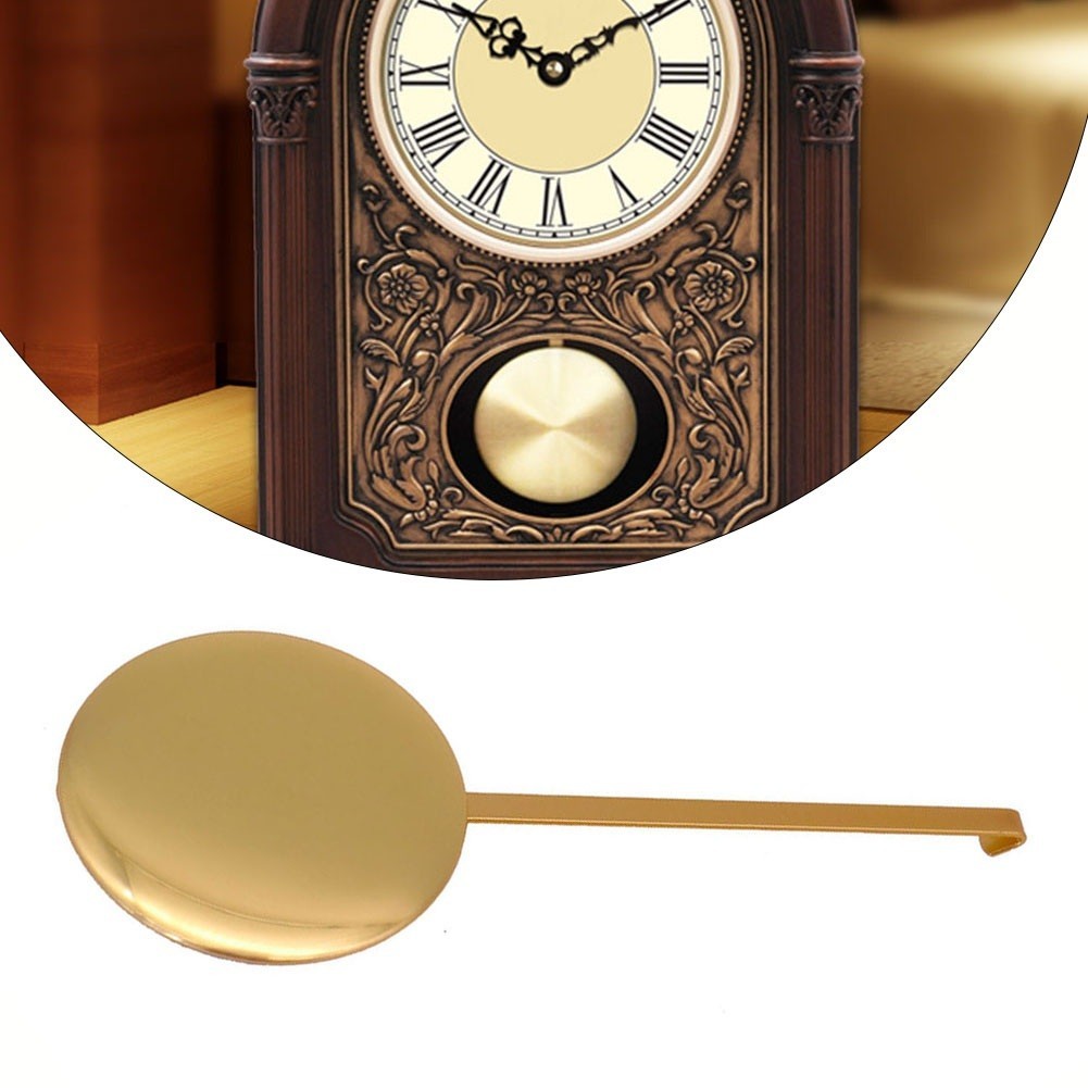 Wall Clock High Gloss Gold Metal Pendulum Swing Movement Quartz Accessories New