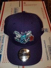 Vintage 90s Charlotte Hornets Hat Purple Made In USA SnapBack