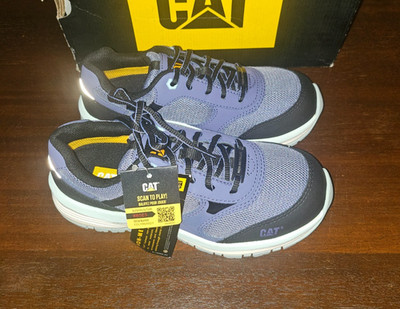 CAT Womens Sz 7 M Quake CT Safety Shoes Blue ASTM Comp Toe New in box