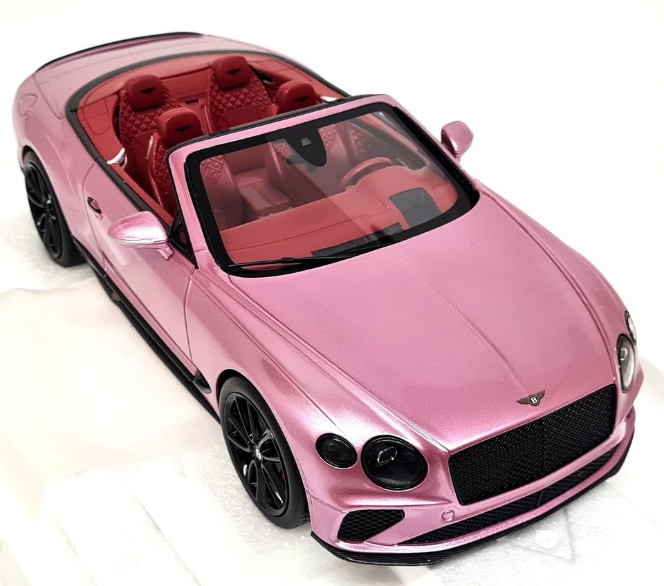 Coche modelo Bentley Continental GT convertible TopSpeed 1/18 rosa pasión resina Foto 3 de 4