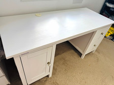 IKEA White Wood Computer Desk 2 Drawers Cable Management 60x25in H28cm