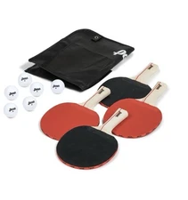 Penn Table Tennis Accessory Set, 4 Ping Pong Paddles, 6 Balls and Storage Pocket