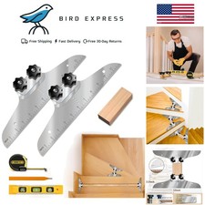 Stair Tread Template Tool Set with Level Tape Measure Carpenter Pencil
