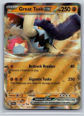 Great Tusk ex - Holo Double Rare SV01: Scarlet & Violet Base Set 123/198 NM