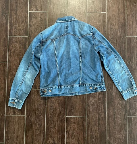 Vtg GAP Denim Jacket Womens Lg Blue Detroit Trucker Button Front 100% Cotton 00s - Picture 9 of 14