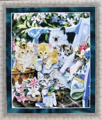 Kustom Krafts 98163 Kitty Bench Warmers Cross Stitch Pattern Cats Jenny Newland