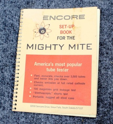 SENCORE MIGHTY TC-142 MIGHT MITE V TUBE TESTER SETUP BOOK