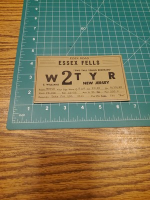 Vintage Ham Amateur Radio Card Postcard 1948 Essex Fells New Jersey W2TYR