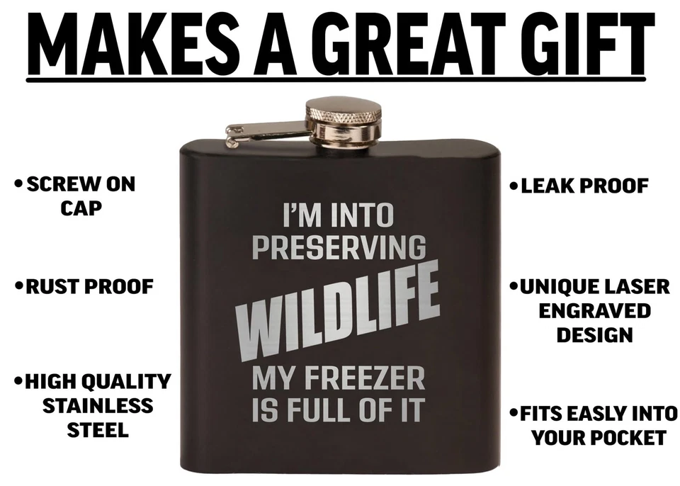 Rogue River Tactical Funny Hunting Flask Stainless Steel Hip Flask Premium Ma... - Image 2 of 4