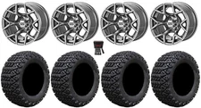LSI Ninja 12" Golf Wheels Gunmetal 23" X-Trail Tires E-Z-GO & Club Car