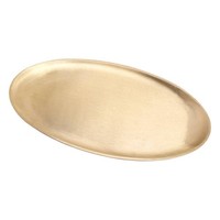 Kerzenteller Oval 20X11Cm Matt Desinger Dekoteller Aus Messing Gold Untersetzer