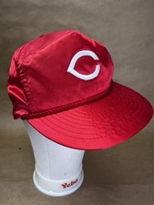 VTG 1980s/90s Otto Cincinnati Reds MLB Sports Hat Cap Rope Red Satin   RARE 