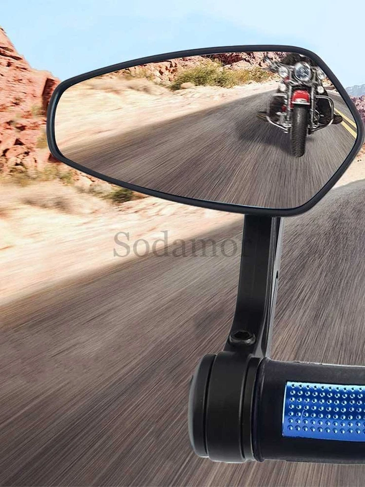 Handle Bar Ends Rearview Side Mirrors For Kawasaki Suzuki Yamaha Polaris — 第 3/4 张图片