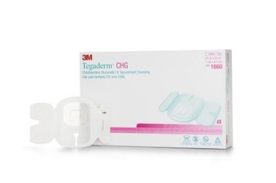 3M Tegaderm CHG Chlorhexidine Gluconate IV Securement Dressings 2.75x3-3/8 In 25