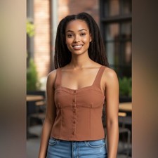 NWT- Abercrombie Fitch - XS- Brown Camisole Top