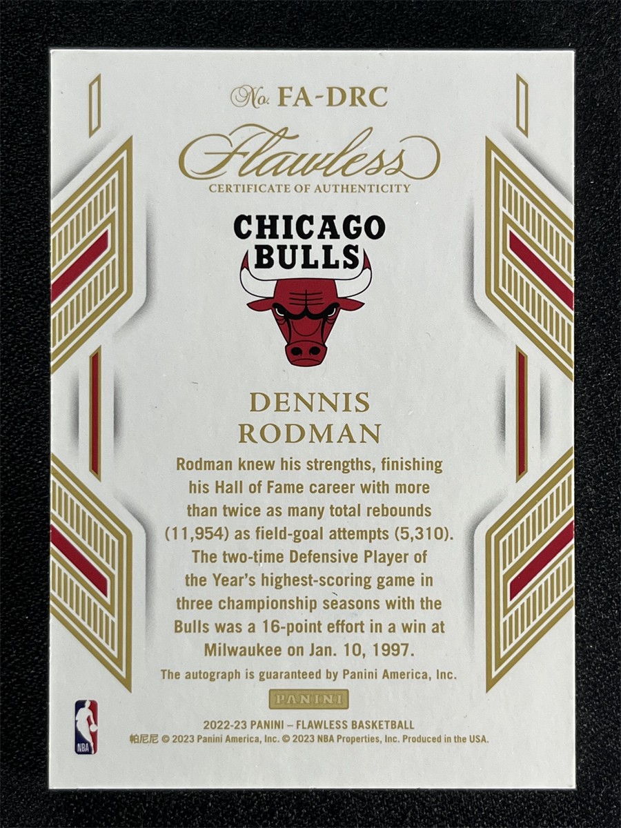 2022-23 Panini Flawless Basketball Dennis Rodman #FA-DRC Auto Chicago Bulls /25 view 2