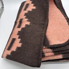 Profitex Heavy Blanket Peru Alpaca Wool Blend 85” 63” Pink Brown Cosco Heavy