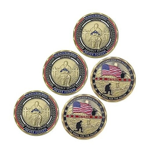 Military Veterans Challenge Coin, United States We Stand for The Flag We Kneel