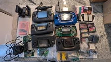 Sega game gear console lot, game carts, boards, displays, Console5 Recap kits,PS