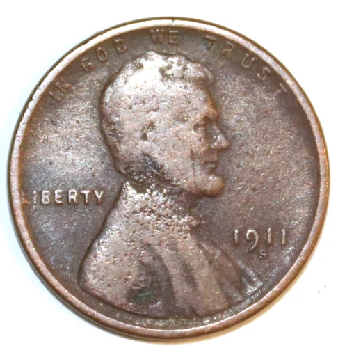 1911-S Lincoln Wheat Cent - Good/VG - #0175E - Details FREE SHIPPING