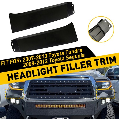 2x Front Bumper Grille Headlight Filler Trim Cover For 2007-2013 Toyota Tundra - Picture 18 of 20