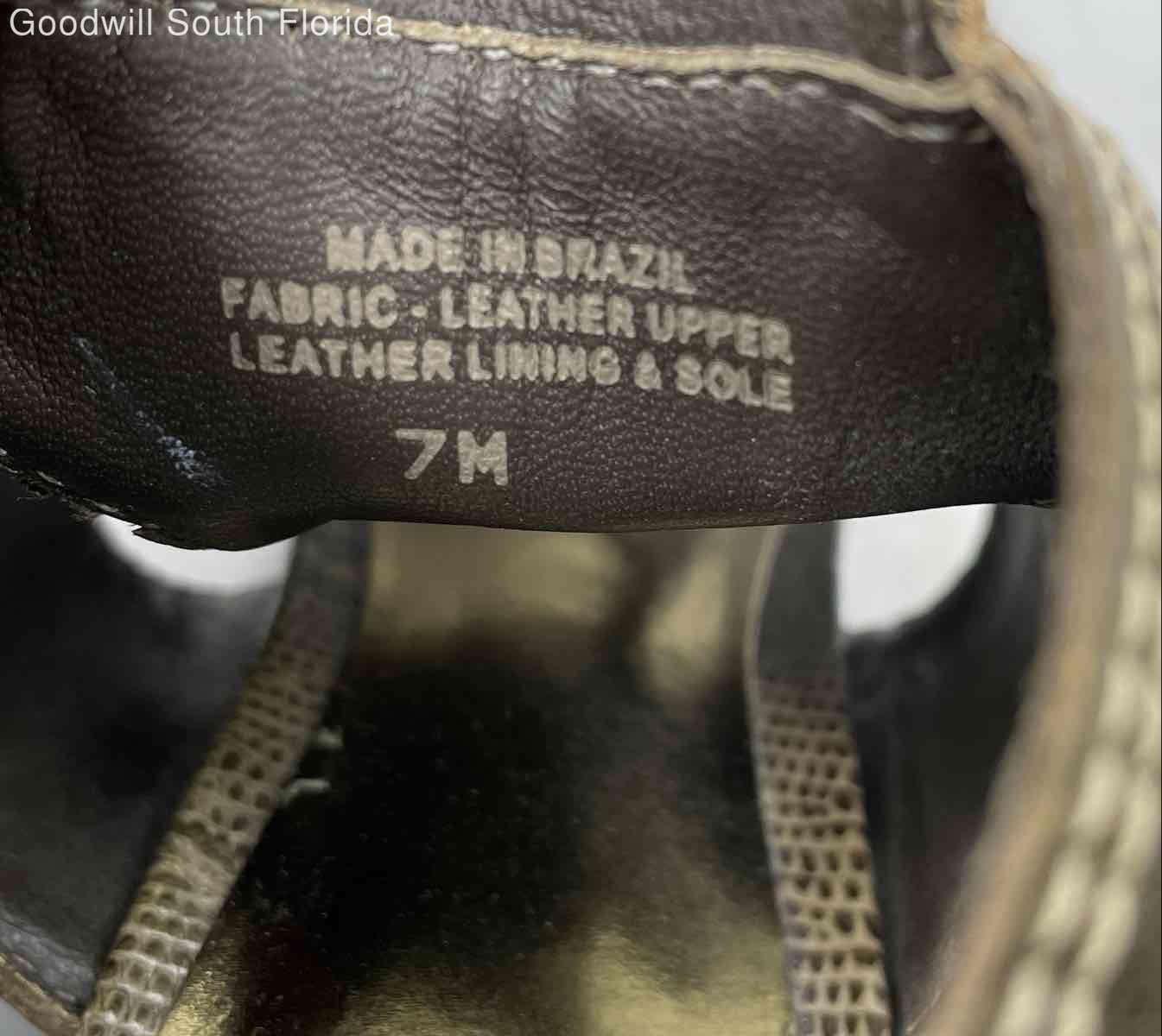 Authentic Tory Burch Womens Geoff Brown Lizard Pump Heels Size 7M Damaged Heels thumbnail 6