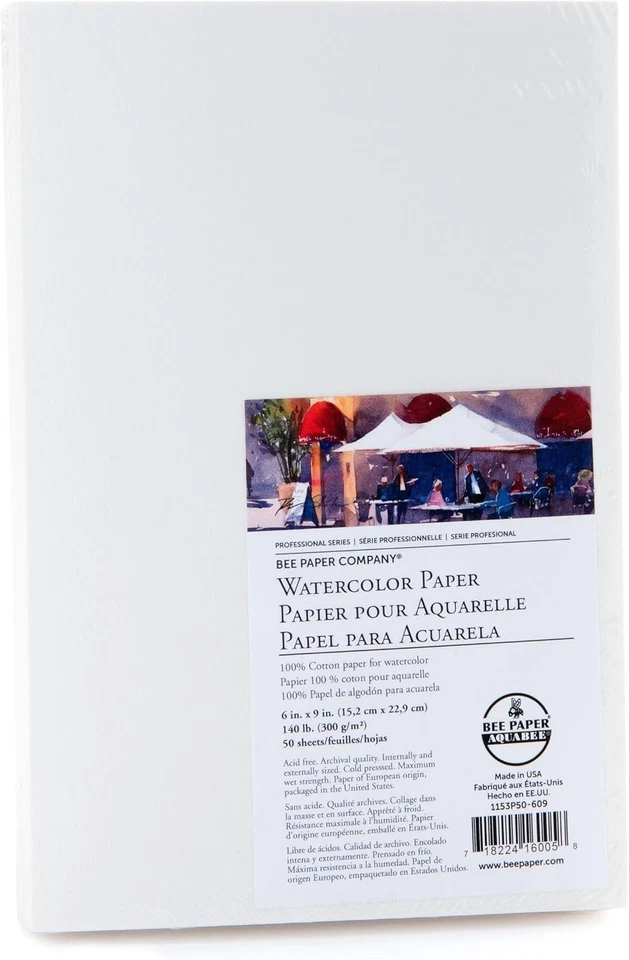 Rollo de papel de acuarela de grado artista, 36"" x 5 yardas - 100 % algodón, prensa en frío Foto 3 de 4